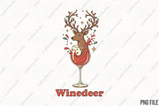 Winedeer Reindeer Christmas Xmas PNG, an Illustration by CraftArtStudio (Thumbnail 1 of 4)