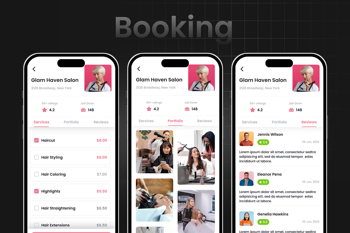 Salon Appointment App | Makeover, an UI Kit Template by Opus LabWorks (Photo 10 of 11)