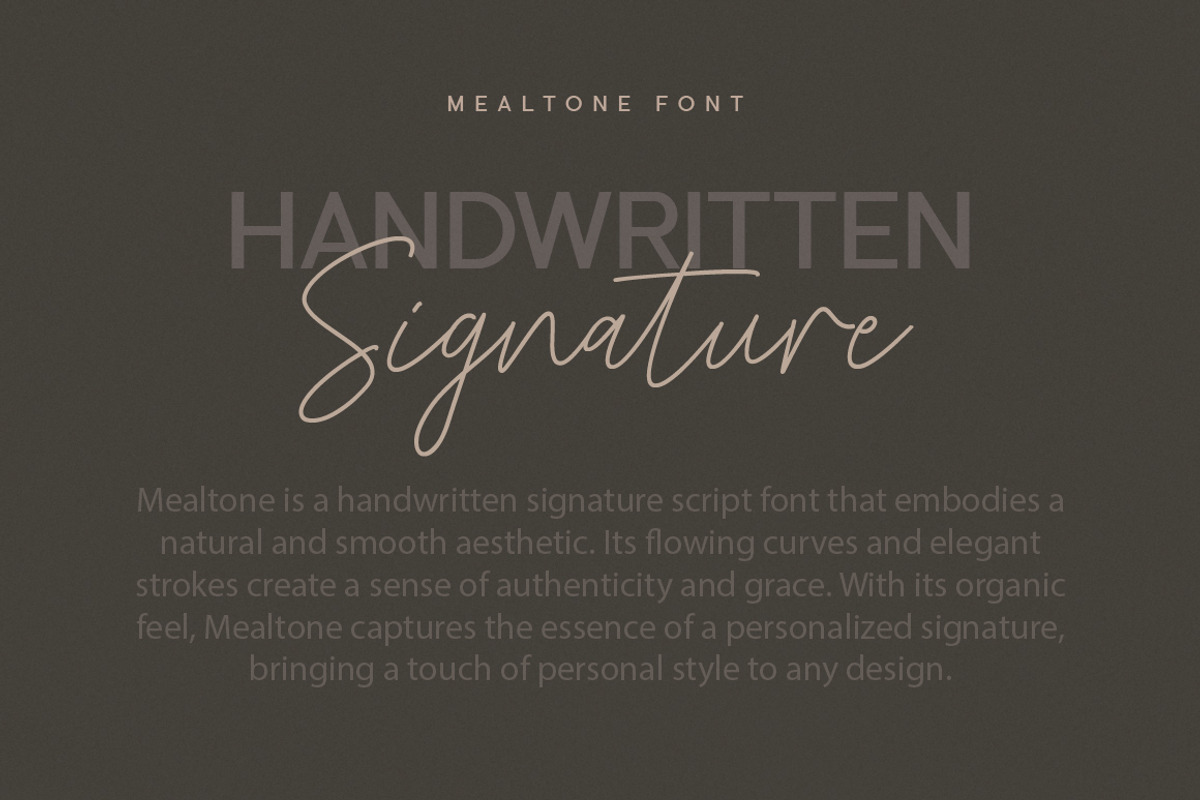 Mealtone Signature Script Font, a Script Font by Typebae (Photo 2 of 8)