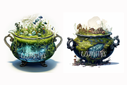 Halloween Cauldron Clipart Set Of 12, an Object Illustration by EzDigitals (Thumbnail 6 of 7)