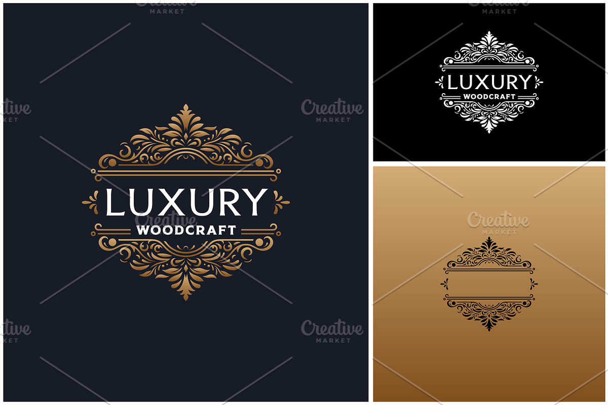 Golden Floral Tittle Frame Logo, a Branding & Logo Template by Enola99d