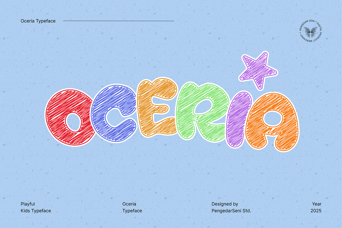 Oceria – Playful Kids Typeface, a Sans Serif Font by Pengedar Seni (Photo 3 of 8)