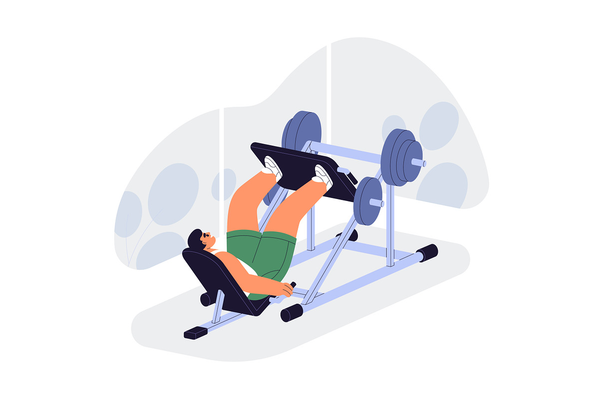 People do sport exercises in gym set, a Sport Illustration by Good Studio (Photo 12 of 15)