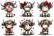 Highland Cow Valentine Clipart Png, an Illustration by Craft Nest (Thumbnail 10 of 11)