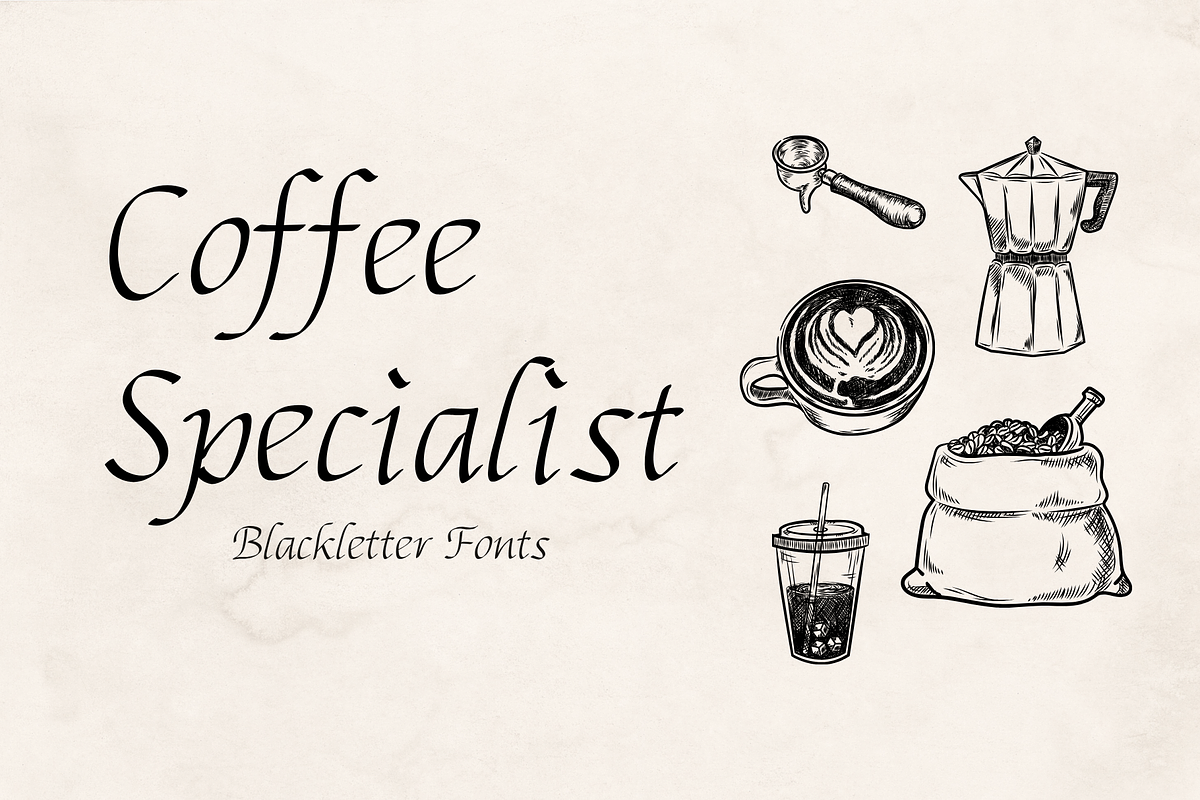 Coffee - Blackletter Fonts, a Blackletter Font by paperinsun (Photo 9 of 12)