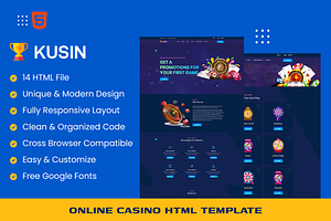 Kusin - Online Casino HTML Template