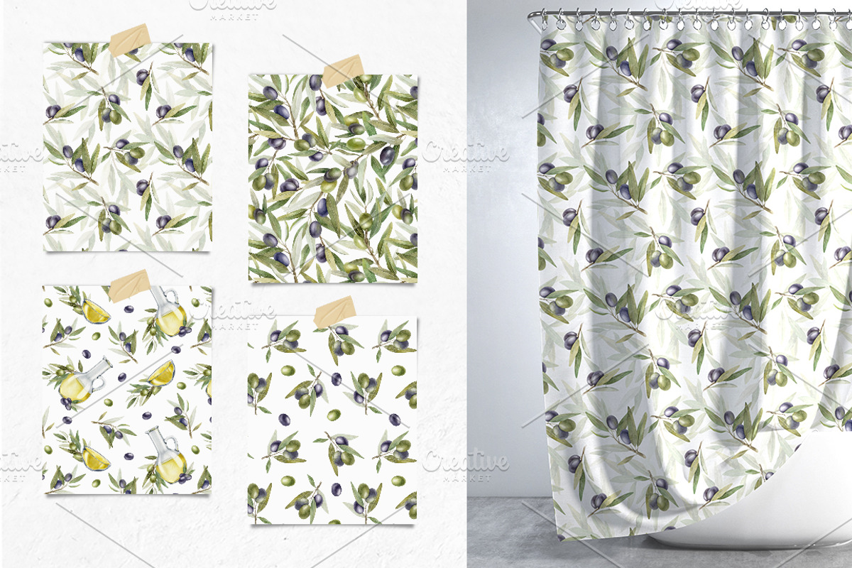 Olive Watercolor Illustrations, a Food Illustration by Fedulova Art (Photo 6 of 14)