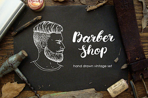 Barber Shop Sketch Set
