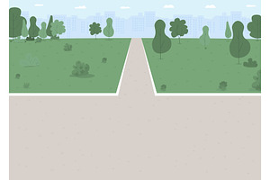 Public Park Flat Vector Illustration