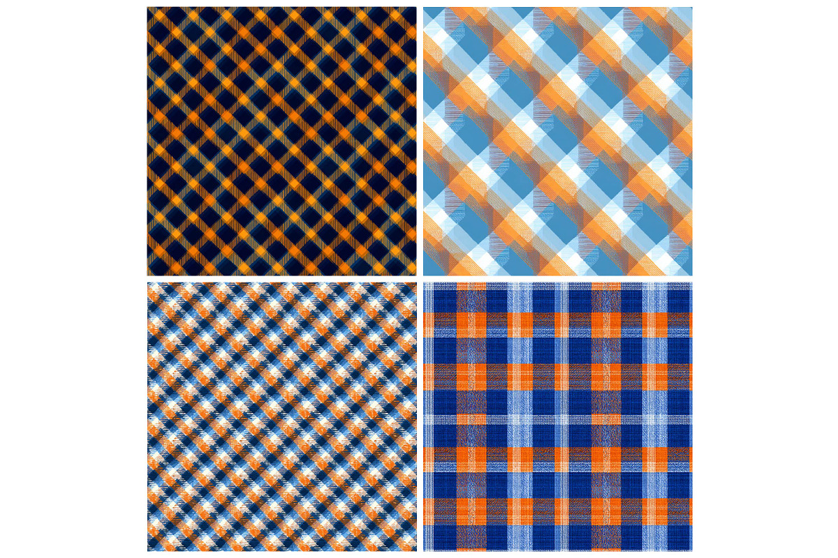 Blue and Orange Plaid Patterns, an Illustration by DreamPrint404 (Photo 3 of 5)