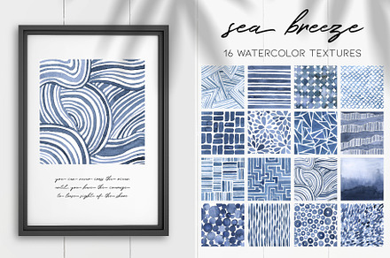 sea breeze indigo watercolor texture, a Texture Illustration by beehouse studio
