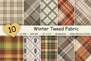 Winter Tweed Fabric Digital Paper