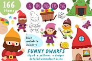 Funny dwarfs clipart and designs, an Object Graphic by Lexi Claus (Thumbnail 1 of 9)