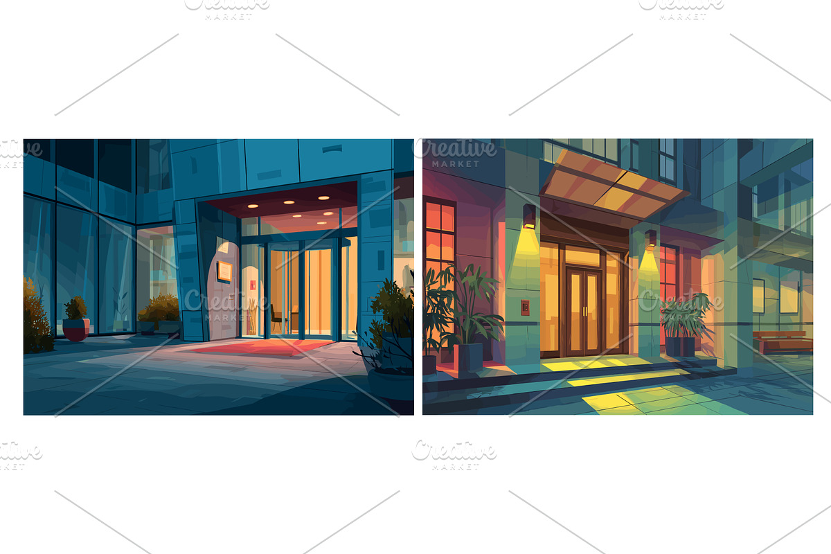 Office building entrance. Bank, an Object Illustration by Stock-Smart-Start