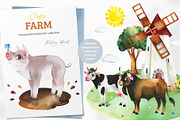 Watercolor Farm Collection., an Animal Illustration by Kate_Rina (Thumbnail 1 of 9)