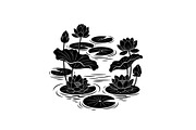 Lotus Pond Silhouette SVG Bundle, an Illustration by yasushie (Thumbnail 27 of 31)