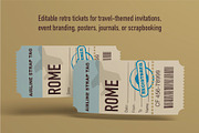 Vintage Travel Ticket & Stamp Pack, an Object Graphic by Lettering_Logo (Thumbnail 4 of 7)