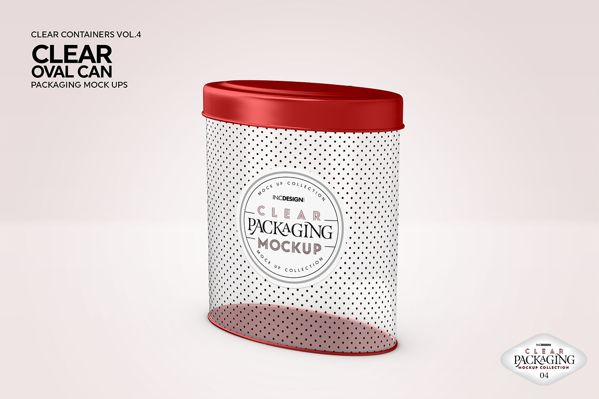 Clear Oval Can Packaging Mockup, a Cups & Container Mockup by INCDesign (Photo 6 of 8)