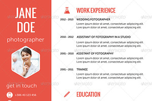 Flat Resume Set In 5 Variations