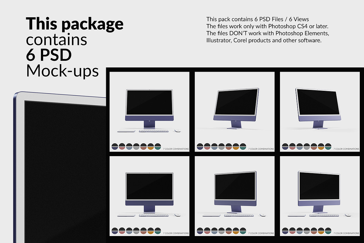 Apple iMac 24” M1 Mockups, a Device Mockup by mock-ups (Photo 2 of 13)