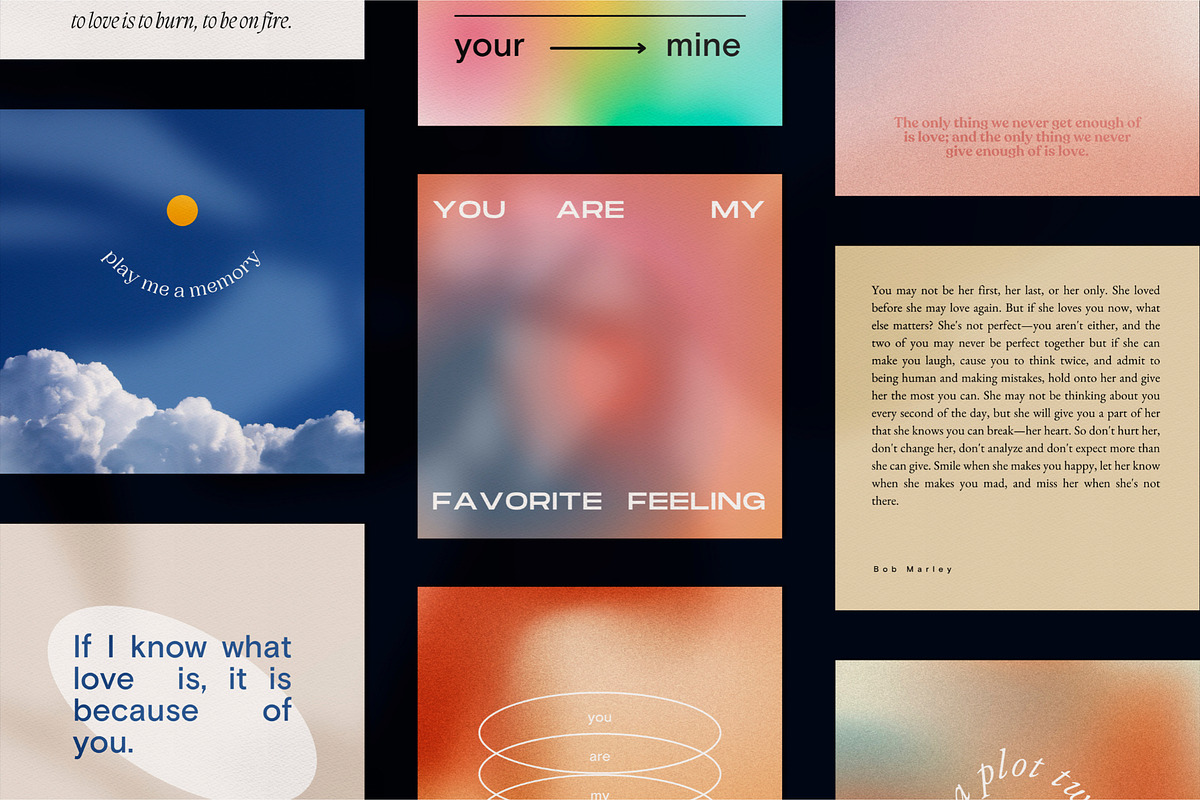 Love Quotes Aesthetics Vol II, a Social Media Template by Nurrehmet Studio (Photo 3 of 11)