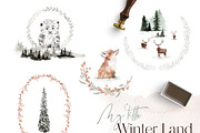 Watercolor Clipart - Winter Land, an Animal Illustration by Beigetime (Thumbnail 4 of 12)