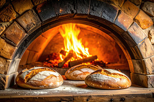Golden Artisan Loaves in Brick Oven, a Food & Drink Photo by Davizro's Market