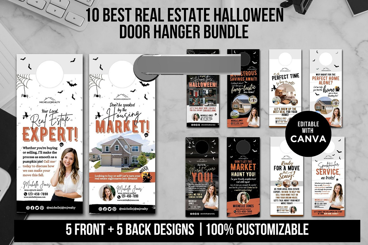 Real Estate Halloween Door Hanger preview 3