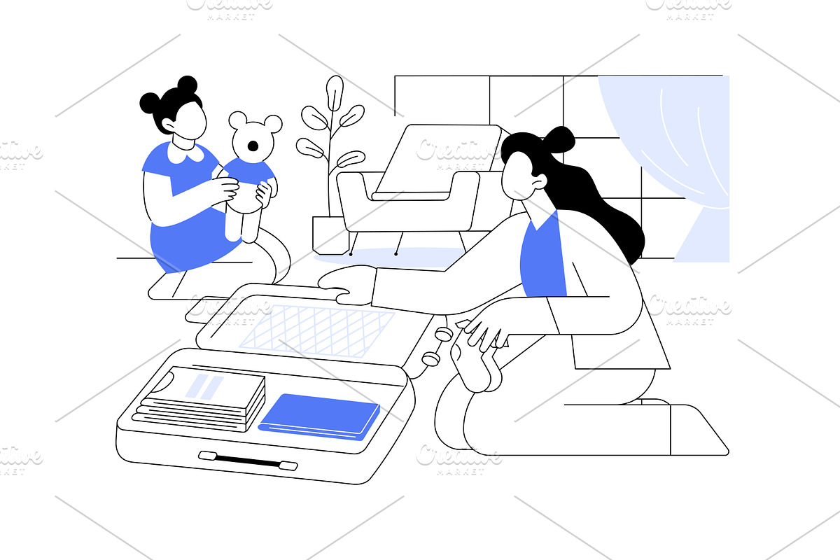 Traveling with kids isolated cartoon, a Person Illustration by Visual Generation