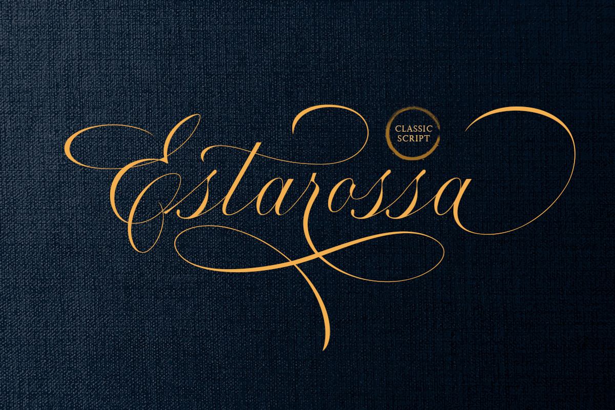 Estarossa - Classic Script, a Script Font by Letterhend Studio (Photo 1 of 9)