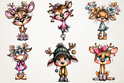 Christmas Cute Reindeer Clipart, an Illustration by RobertsArt (Thumbnail 3 of 7)
