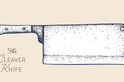 Butcher Knife. Hand drawn sketch, a Food Illustration by Foxys Graphic (Thumbnail 2 of 3)