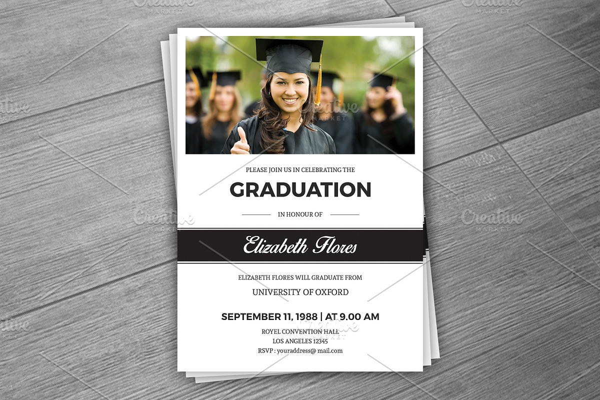 Graduation Announcement Card -V287, a Flyer Template by Template Shop (Photo 1 of 3)