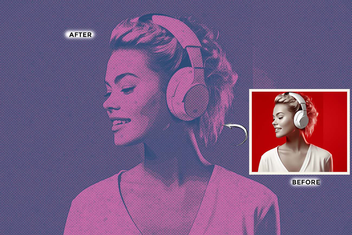 RISOGRAPH POSTER FX Photoshop Action, an Action Add-On by Studio Retouch (Photo 7 of 13)