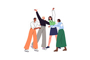 Teams celebrate business success set, a Person Illustration by PaperTrident (Thumbnail 5 of 5)
