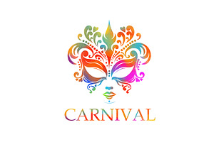 Carnival colored mask. Festive, an Illustration by Nenahliadava Design