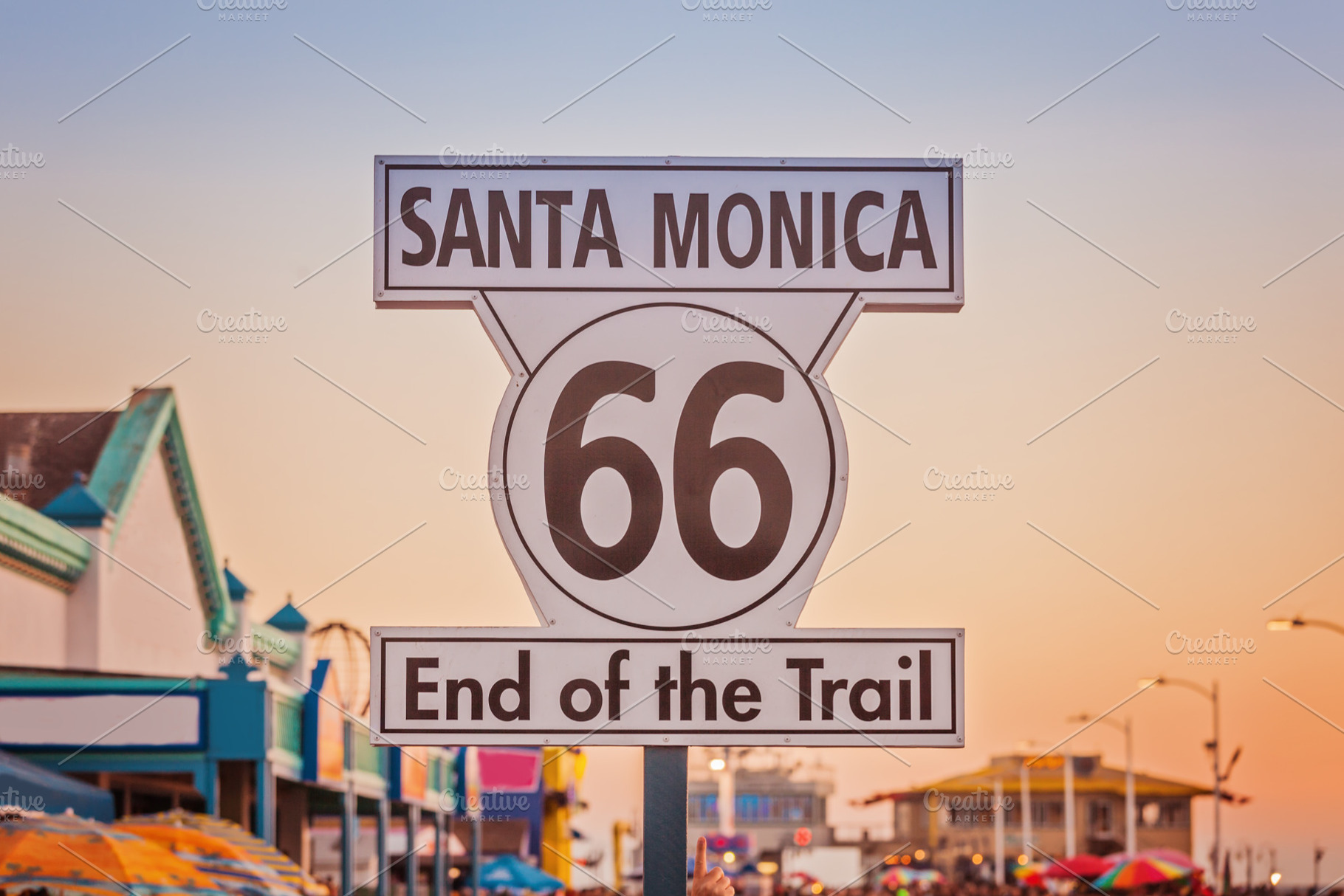 Historic Route 66 sign at Santa Monica California, an Architecture Photo by Dolce Vita