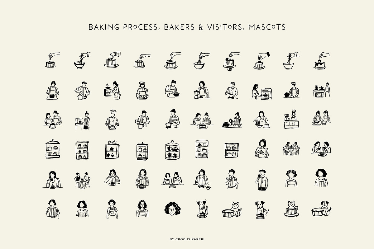 BAKERY line art illustrations, a Food Illustration by Crocus Paperi (Photo 6 of 7)