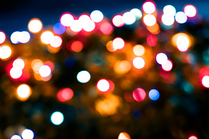 Blured lights, colorful festive background.