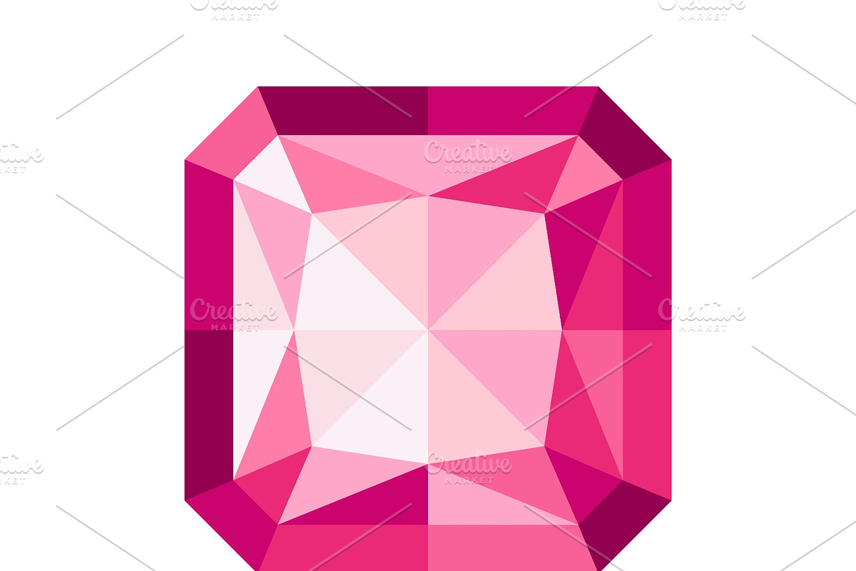 Pink gemstone icon set with, an Object Illustration by Things for designers (Photo 3 of 3)