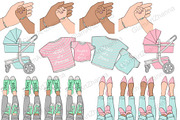 Mom And Baby Clipart, an Object Illustration by GlamArtZhanna (Thumbnail 3 of 3)