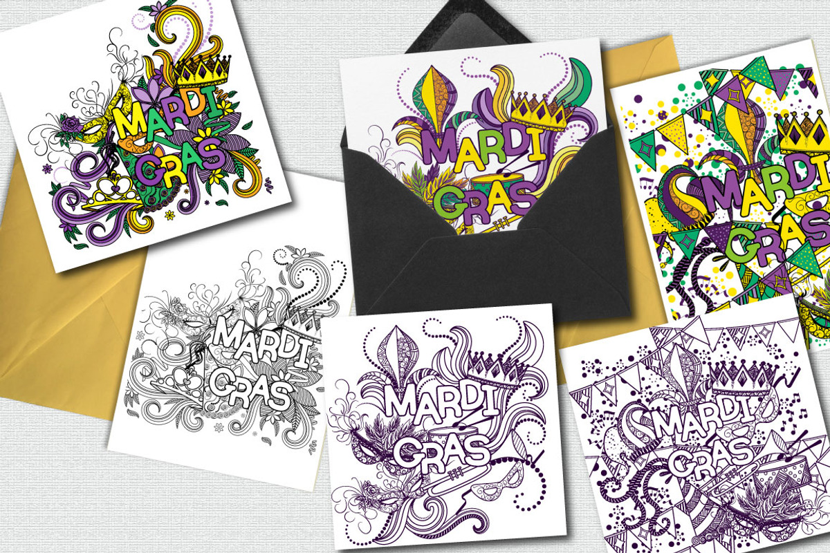 Mardi Gras Joyful Collection, a Decorative Illustration by Elinorka (Photo 4 of 9)