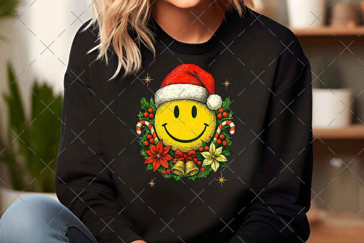 Christmas Smiley Face PNG, an Illustration by Craft Nest (Photo 5 of 6)