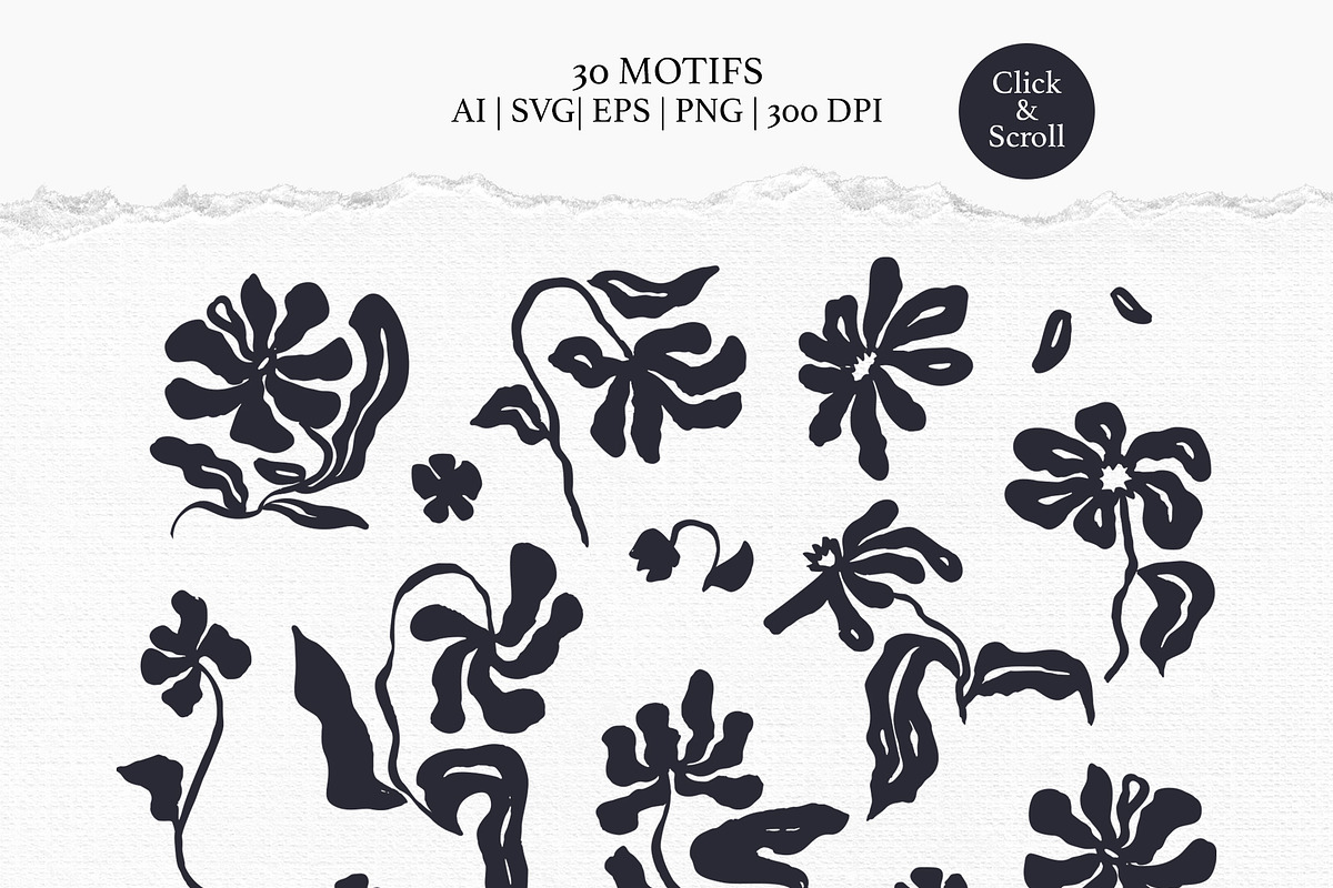 Abstract Ink Wash Floral Patterns, a Pattern Graphic by Rose Design (Photo 8 of 11)