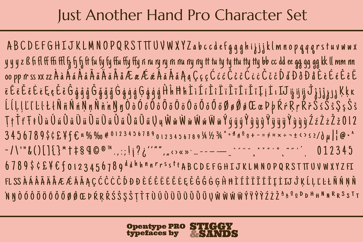 Just Another Hand Pro Family, a Handwritten Font by Stiggy & Sands (Photo 9 of 9)