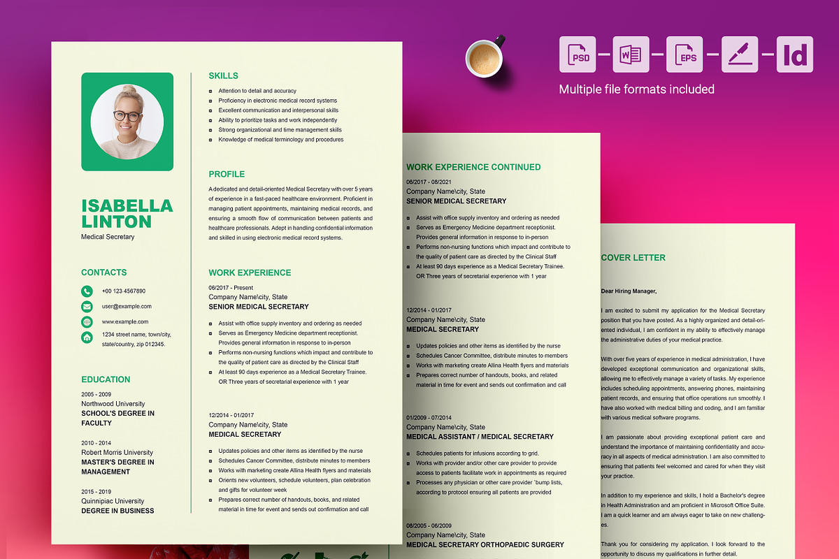 Modern Professional Resume Template, a Resume Template by ResumeInventor (Photo 5 of 7)