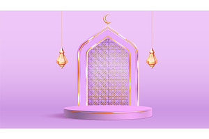 Ramadan podium with Islamic arch, an Illustration by art PVP - market