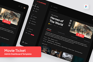 Movie Ticket Admin Dashboard, a Websites & App Template by SquidPixey
