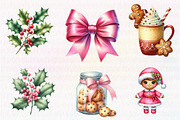 Watercolor Pink Gingerbread Clipart, an Illustration by CreationArt (Thumbnail 4 of 5)