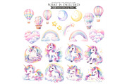 Pastel Unicorn Watercolor Clipart, an Illustration by CharmClipart (Thumbnail 4 of 10)